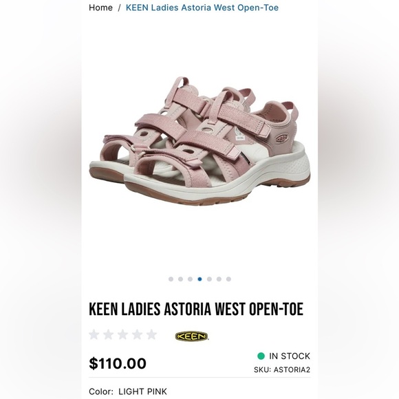 NEW Women’s Size 6.5 US KEEN Astoria West Open Toe Sandals in light pink - Picture 4 of 4